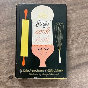 Vtg Rare Cookbook The Boys' Cook Book Helen & Philip Brown Illustrated Recipes